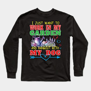 Gardening Dog Lover Gardener Garden Pet Plants Long Sleeve T-Shirt